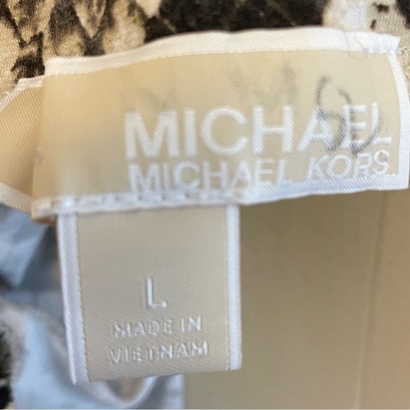 Michael Kors Snake Print Pleated elastic waist Knee Length Skirt women s Large - Picture 3 of 4